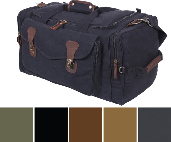 Canvas Leather Weekend Hand Bag Travel Duffel 3 Day Duffle Big Fashion Gym Tote