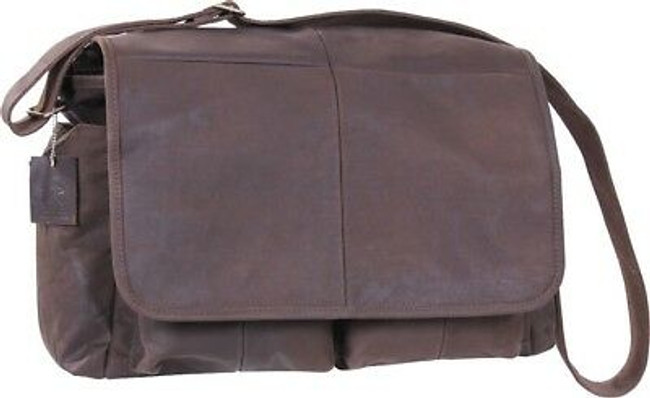 Brown Premium Leather Classic Messenger Bag Deluxe Heavy Duty Vintage Style Military Shoulder Crossbody EDC Bag