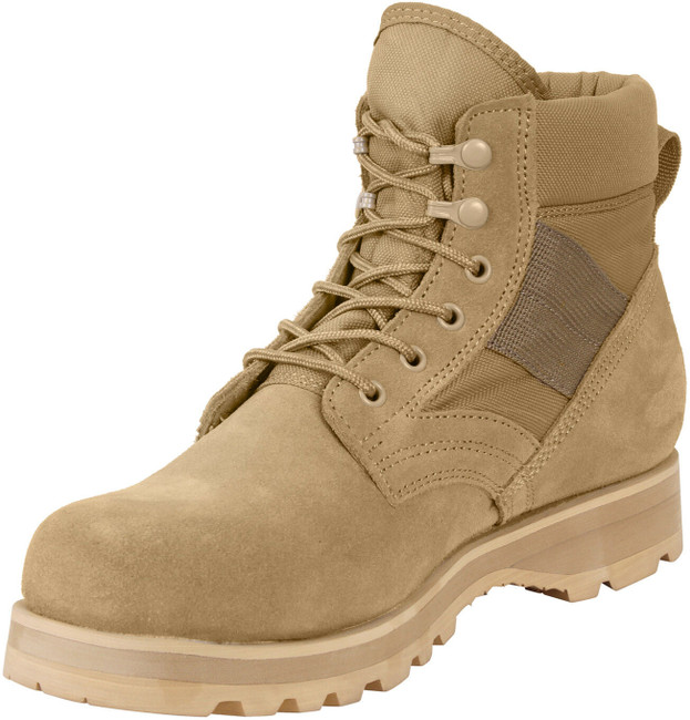 Desert Tan Suede Leather Everyday Tactical Combat Work Classic Low Boots 6"