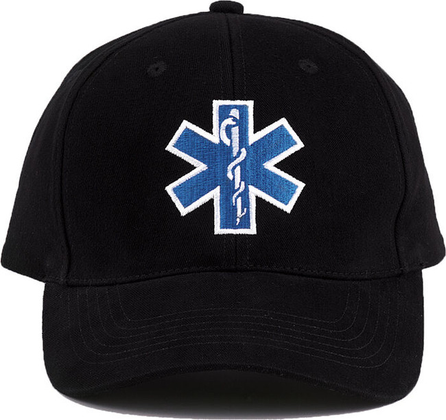 Black Official EMS EMT First Responder Adjustable Cap Paramedic Ambulance Hat