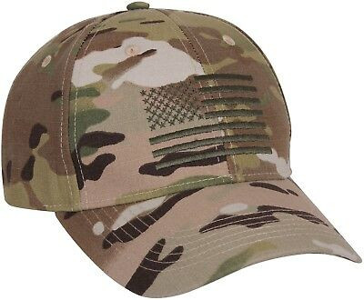 MultiCam Tactical US Flag Cap, Adjustable Military Hat Army Camo