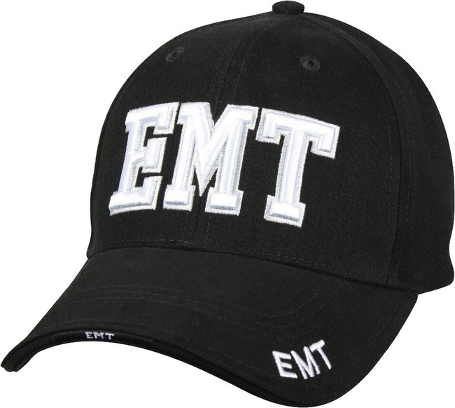 Black Deluxe EMT Low Profile Baseball Hat Cap