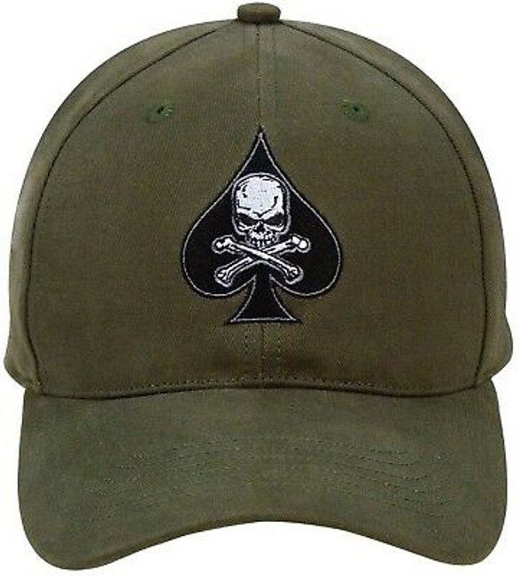 Olive Drab Death Spade Embroidered Insignia Adjustable Baseball Hat Cap