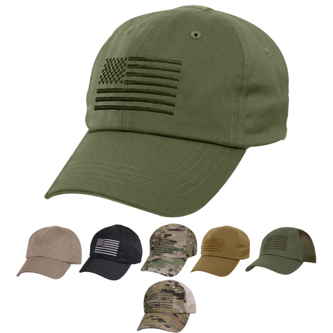 Tactical Operator Cap, Contractor Hat with Embroidered US Flag
Military Adjustable Hat with Patch Attachment 
Army Cap with Hook and Loop Fastener