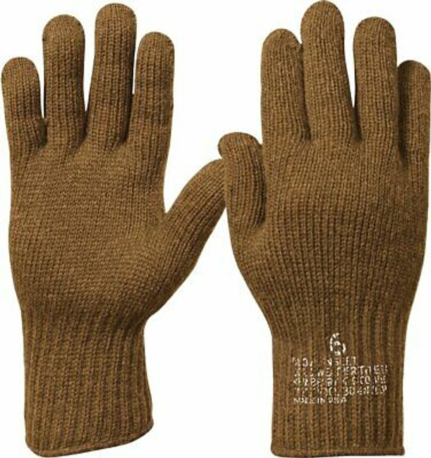 Coyote Brown Military Flexor D-3A Wool Glove Liners USA Made