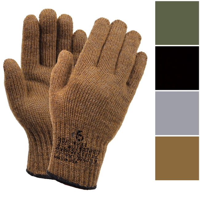D-3A Flexor Military Wool Nylon Blend Glove Liners - Made in the USA