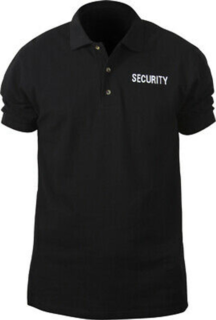 Black Double Sided Security Law Enforcement Polo Golf Shirt