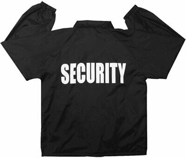 Black Tactical Security Guard Officer Bouncer Coaches Lightweight Jacket