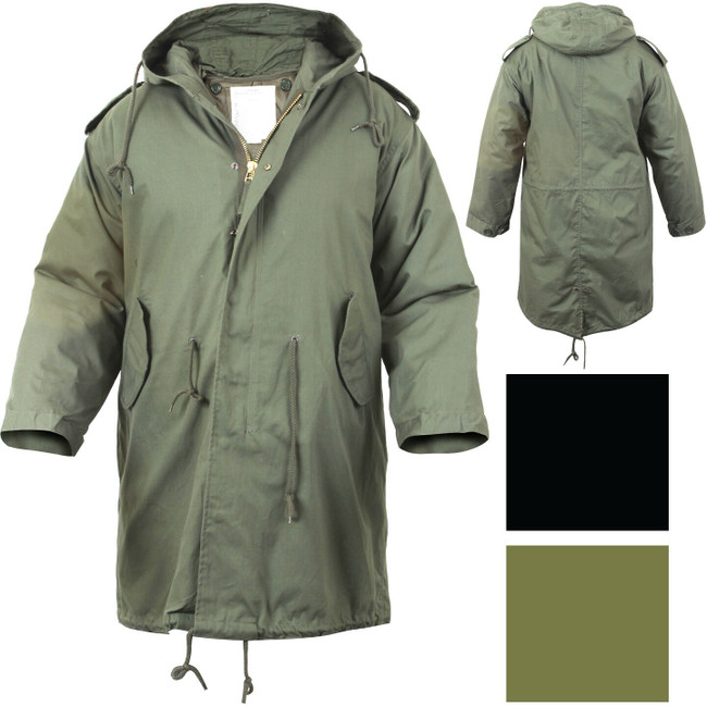 Military M-51 Fishtail Parka Hooded Army Field Winter Jacket Long Tail Trench