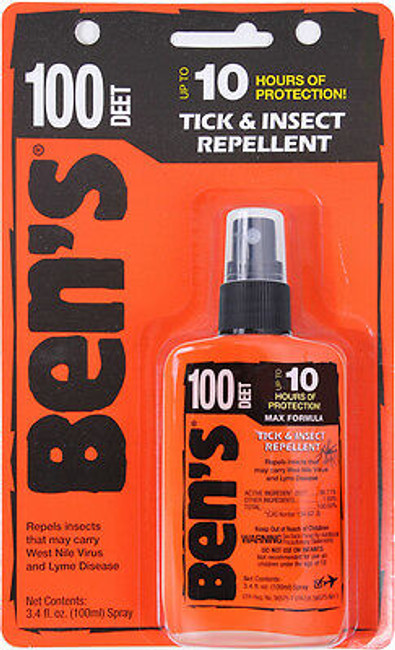 Bens 100 Insect Repellent MAX DEET Bug & Mosquito Protection Pump Spray 3.4 oz.