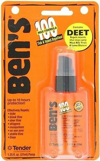 Ben's Military 100% Deet Tick & Insect Repellent Spray Pump 1.25oz