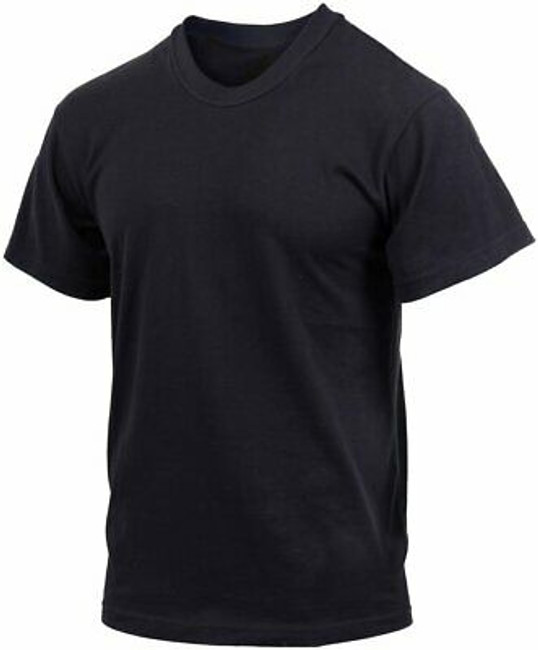 Mens Black Moisture Wicking Solid Military T-Shirt