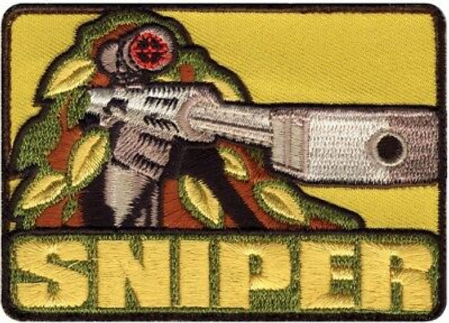 Sniper Professional Hunters Ghillie Scope Embroidered Hook Patch 3.5" x 2.5"