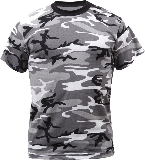 Mens City Camouflage Tactical Military Short Sleeve Army Camo T-Shirt