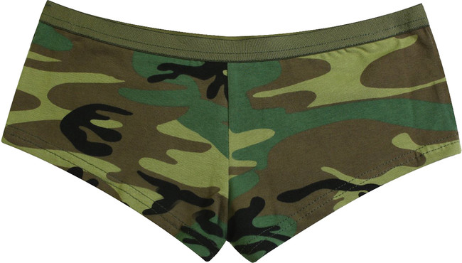 Womens Woodland Camouflage Slim Fit Booty Shorts Underwear