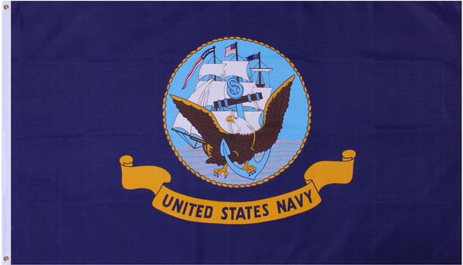 United States Navy US Eagle and Ship Grommet Flag 3" x 5"