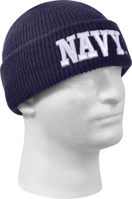 Navy Blue Acrylic Deluxe Embroidered US Navy Official Watch Cap