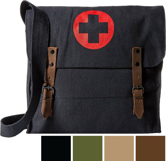 NATO Medic Canvas Military Bag Red Cross Vintage Shoulder Crossbody Messenger