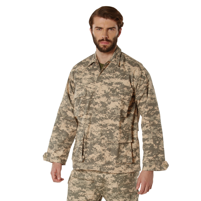 Mens ACU Digital Camouflage Military BDU Shirt Uniform Army Coat Fatigues