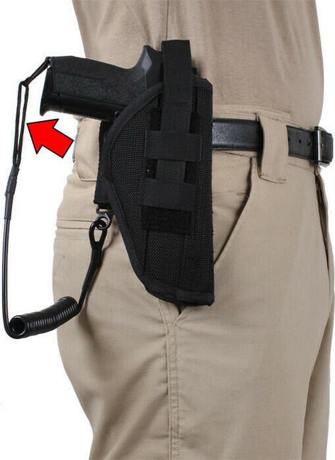 Tactical Pistol Lanyard Holster Black Military Law Enforcement Gear