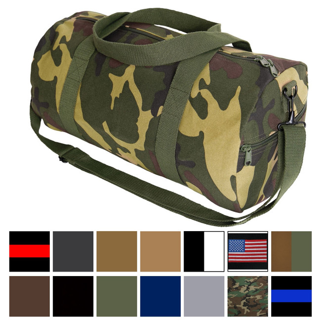 Camo Tactical Shoulder Bag Sports Canvas Gym Duffle Carry Strap Tote 19"