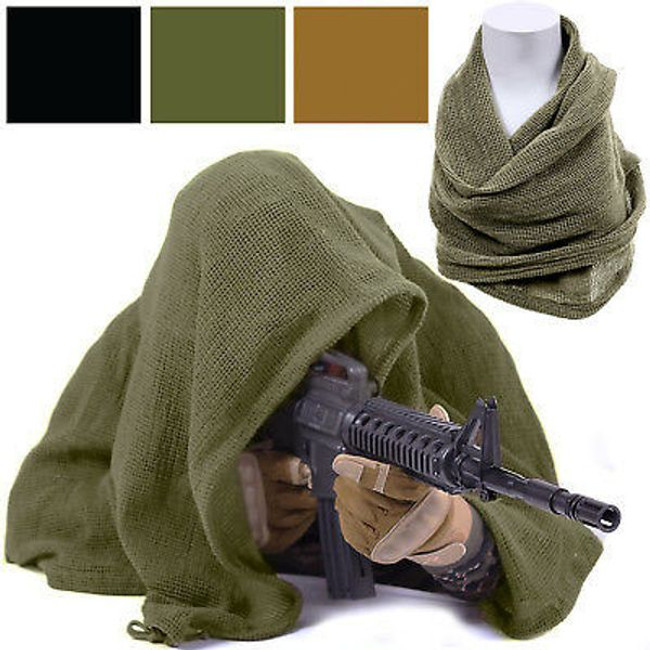 Tactical Concealment Sniper Veil Netting Mesh Hunting Scarf Head Cover