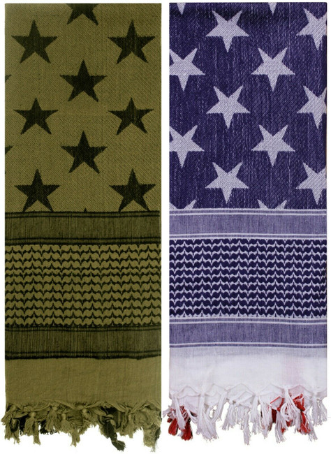 Stars & Stripes Tactical Shemagh Army Arab American US Flag Pattern Desert Scarf