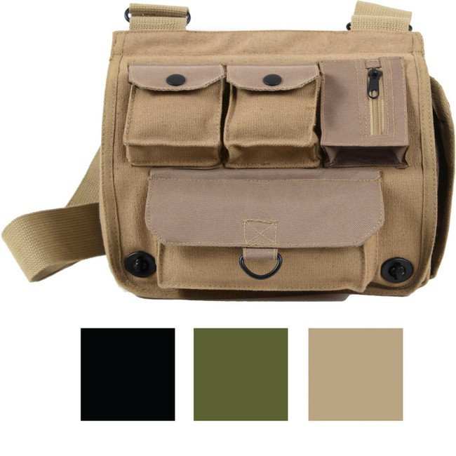 Canvas Military Shoulder Bag Messenger Pocket Army Camping Cross body Hand Bag