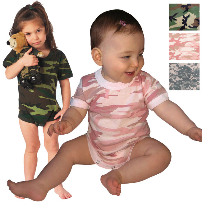 Camo Infant One Piece Baby Outfit Body Suit Romper Army Military Pajamas Unisex