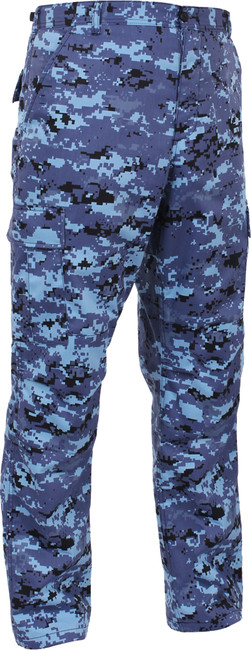 Sky Blue Digital Camouflage Military BDU Cargo Bottoms Fatigue Trouser Pants