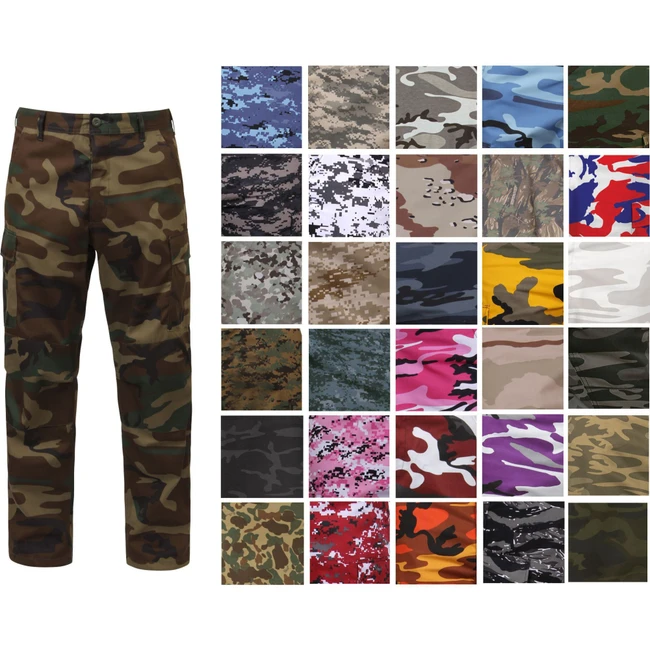 Tactical BDU Pants Military Camo Cargo Trousers Army Fatigue Uniform Pants Reinforced Work Pants