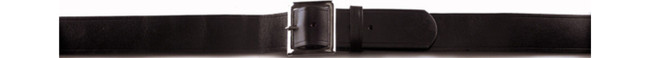 Black Cowhide Leather Garrison Belt Chrome Buckle
