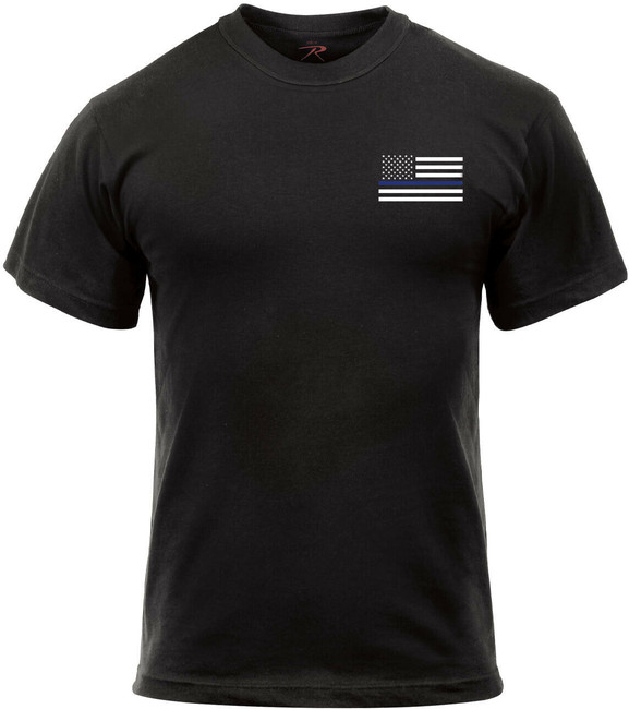 Black Honor and Respect TBL Thin Blue Line Flag T-Shirt Double Sided Tee