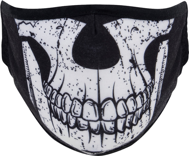 Rothco Half Skull Reusable 3-Layer Polyester Face Mask, S/M Black