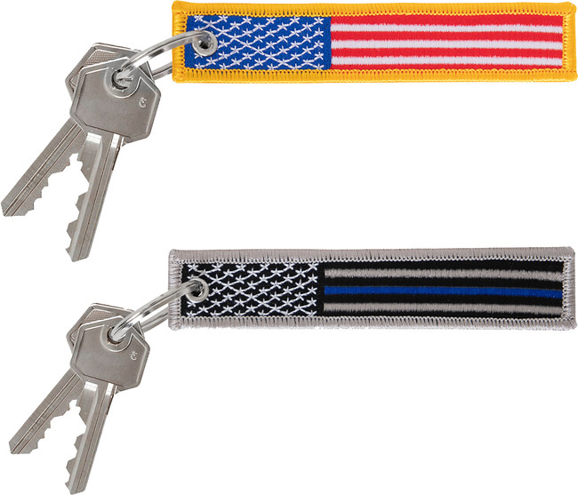 Thin Line US Flag Patch Key Chain US Patriotic Key Ring