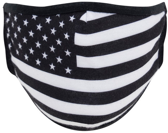 Rothco US Flag Reusable 3 Layer Facemask, White, L/XL