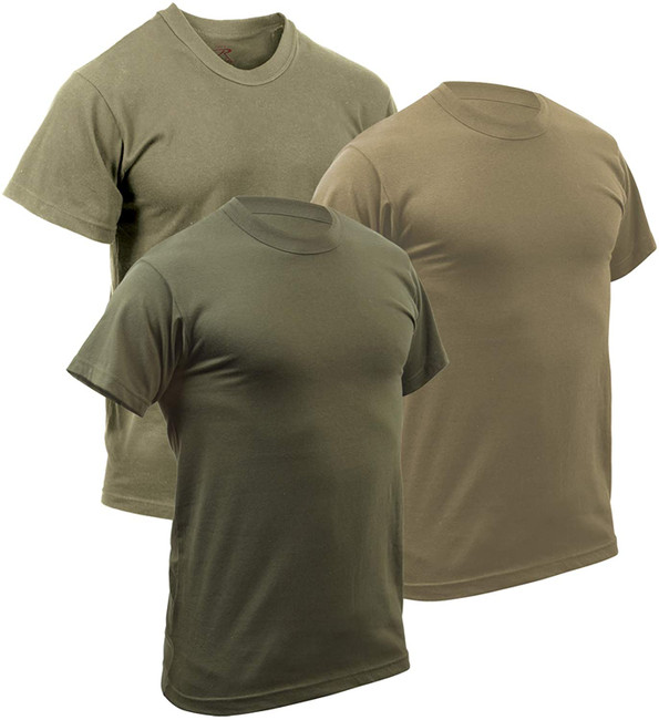 Rothco Solid Color Military T-Shirts - 3 Pack