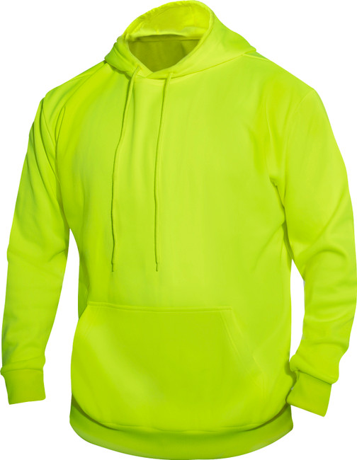 Safety Green Reflective High Visibility Hooded Performance Sweatshirt