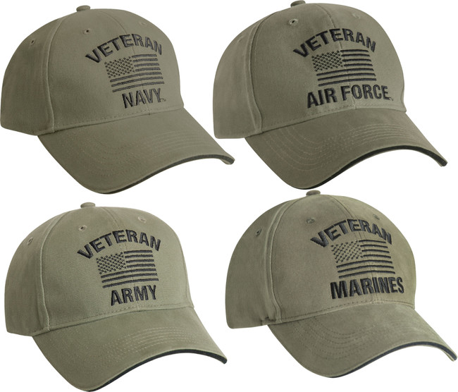 US Vintage Veteran Low Profile Military USA Flag Vet Hat Baseball Dad Cap