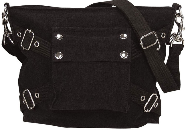 Mini Biker Gothic Shoulder Purse Bag with Strap | Cool Look Feel & Design Black Shoulder Bag Great work & everyday bag!