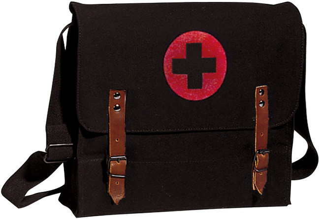 Vintage Shoulder Medic Bag (Olive Drab NATO Red Cross)
