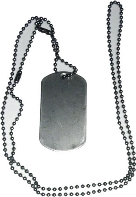G.i. Type Silver DOG TAG on 24" Chain