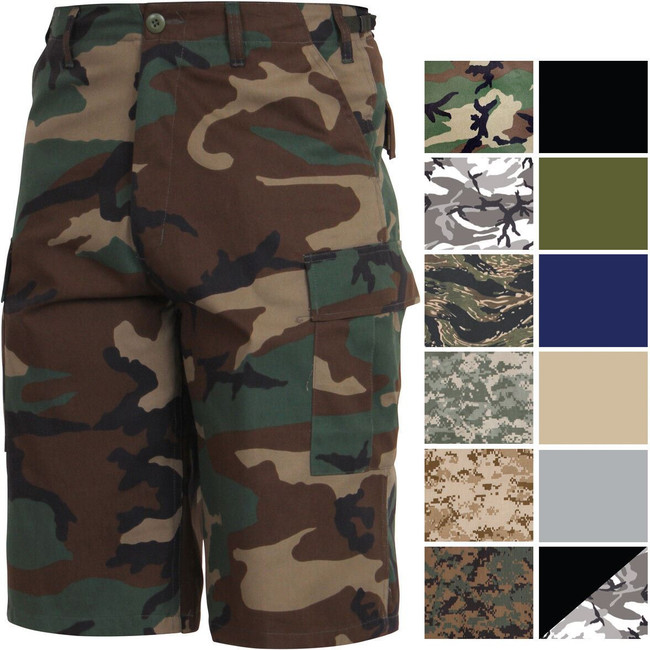 Extra Long Cargo Tactical Shorts Camo BDU Uniform Military Fatigues Below Knee