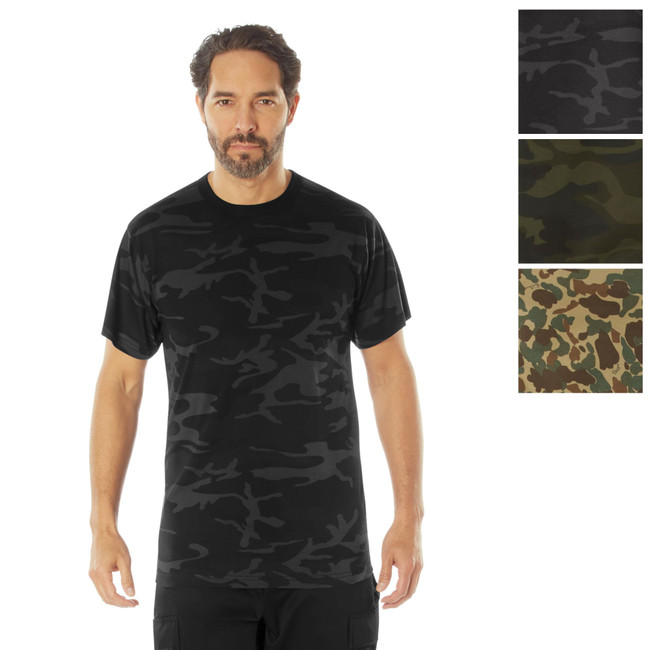 Men's Camouflage Moisture Wicking T-Shirt Tactical Workout Crew Neck Comfy Tee