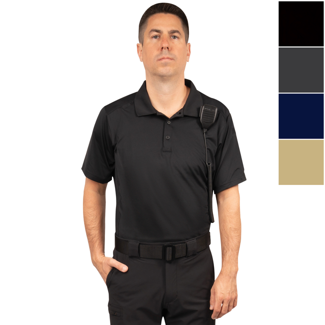 Mens Tactical Polo Shirt Short Sleeve Stretch Quick Dry Duty Uniform Shirt