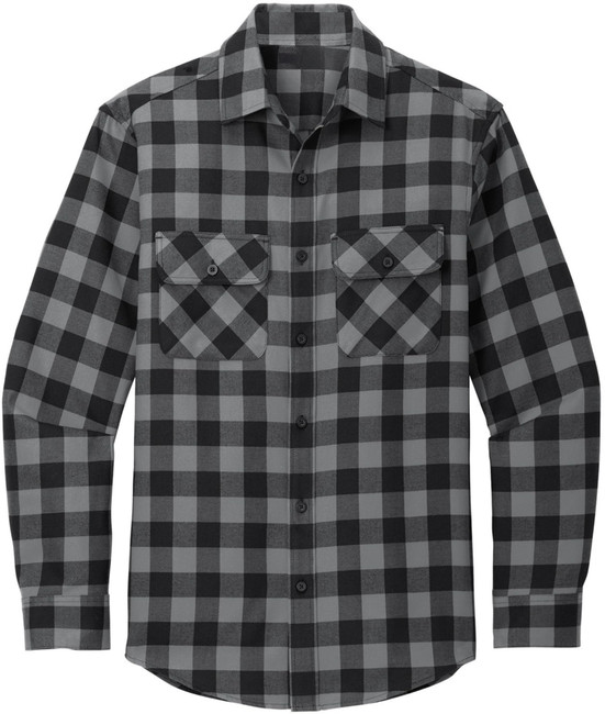 Buffalo Plaid Button-Up Flannel Shirt | Ultra Soft Lighweight Collared Shirt with Chest Pockets & Flaps