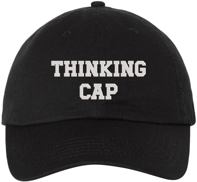 Thinking Cap Hat Funny Embroidered Dad Hat Humor Novelty Adjustable Baseball Cap