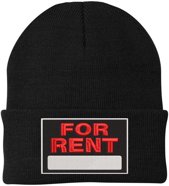 FOR RENT Sign Embroidered Beanie Hat Adjustable Warm Skull Winter Cap
