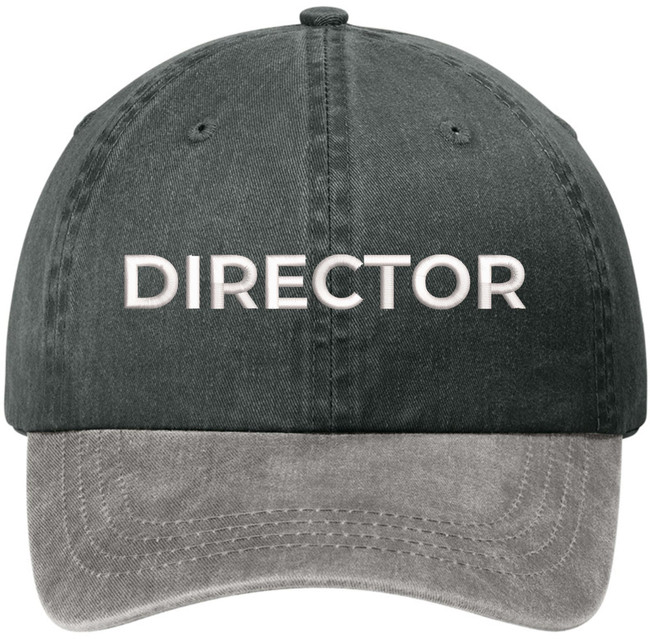 Director Embroidered Baseball Cap | Two Tone 100% Cotton Military Style Adjustable Unisex Hat