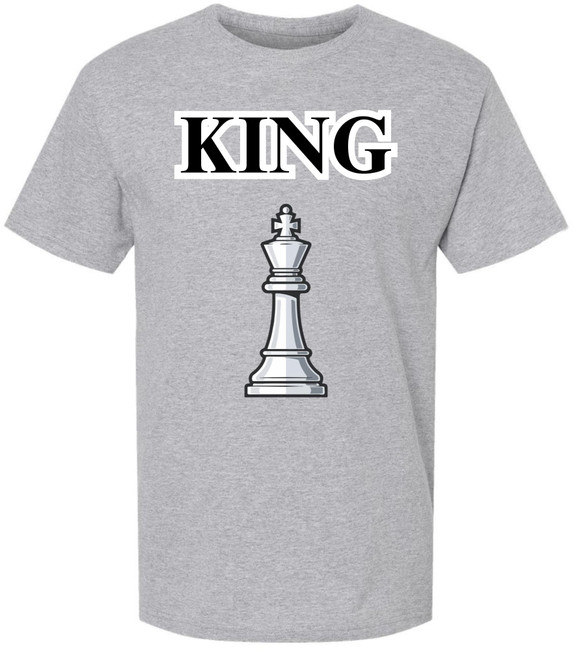 Chess King Printed T Shirt Chess Player Board Game Graphic Tee 100% Cotton Crewneck